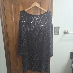 Elegant Black Sequin Dress